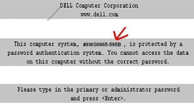 Dell 595B Bios Master Password