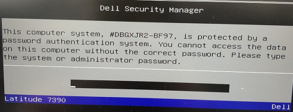 dell secure manager master password