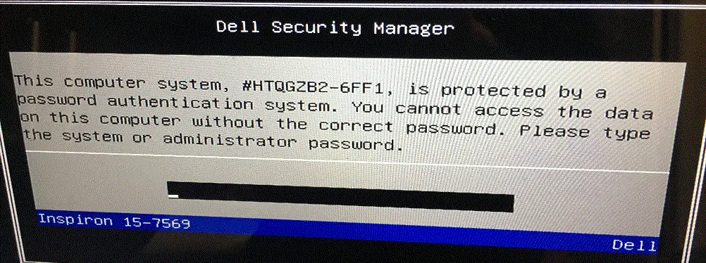 dell 6ff1 bios password