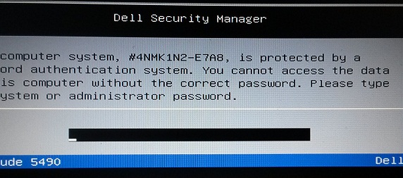 Dell E7A8 bios Password