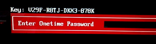 Sony onetime password ( 4x4 chars )