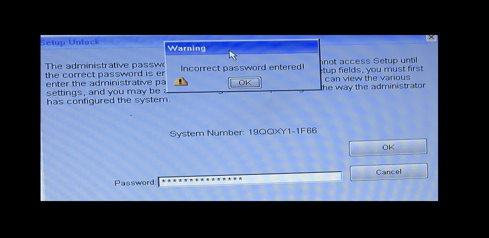 Dell 1F66 master password
