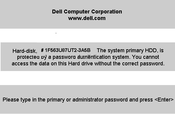 Dell 3A5B HDD Master Password