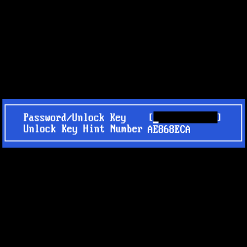 dell unlock key hint number